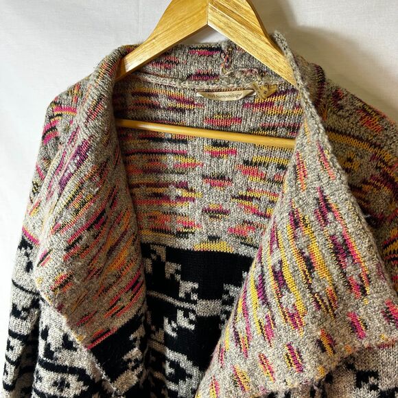 Soft Surroundings Calais Aztec Multicolored Open Front Boho Cardigan Size M - Picture 5 of 11